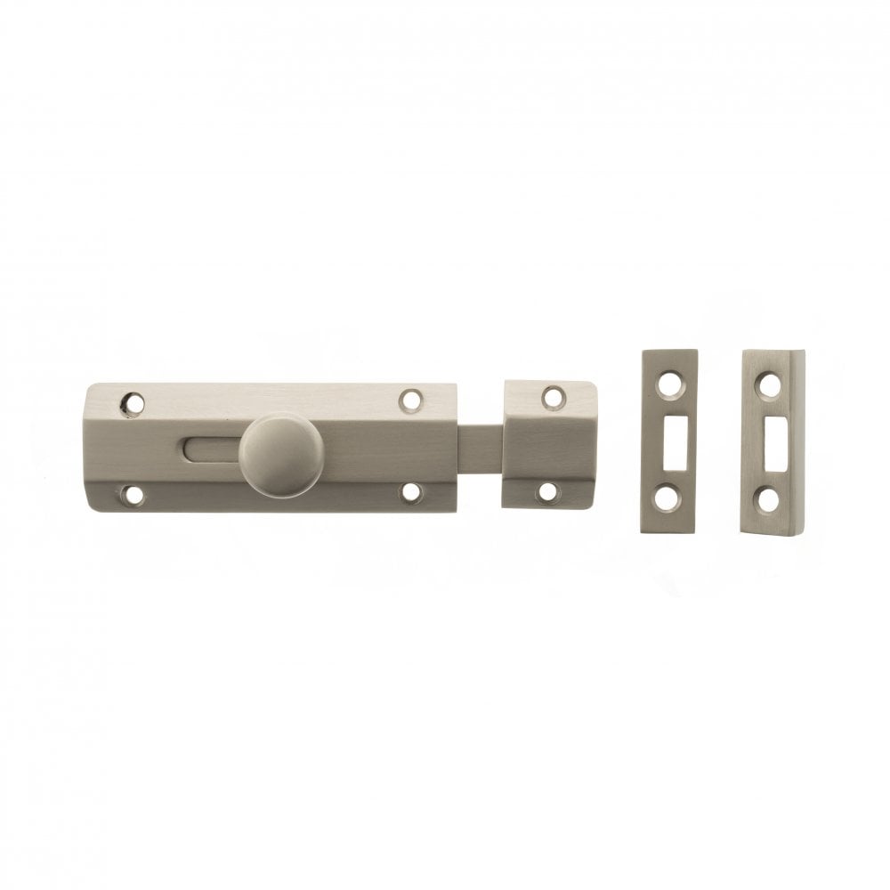 Atlantic UK Hardware Atlantic Solid Brass Surface Door Bolt 4" Satin Nickel ASB4SN