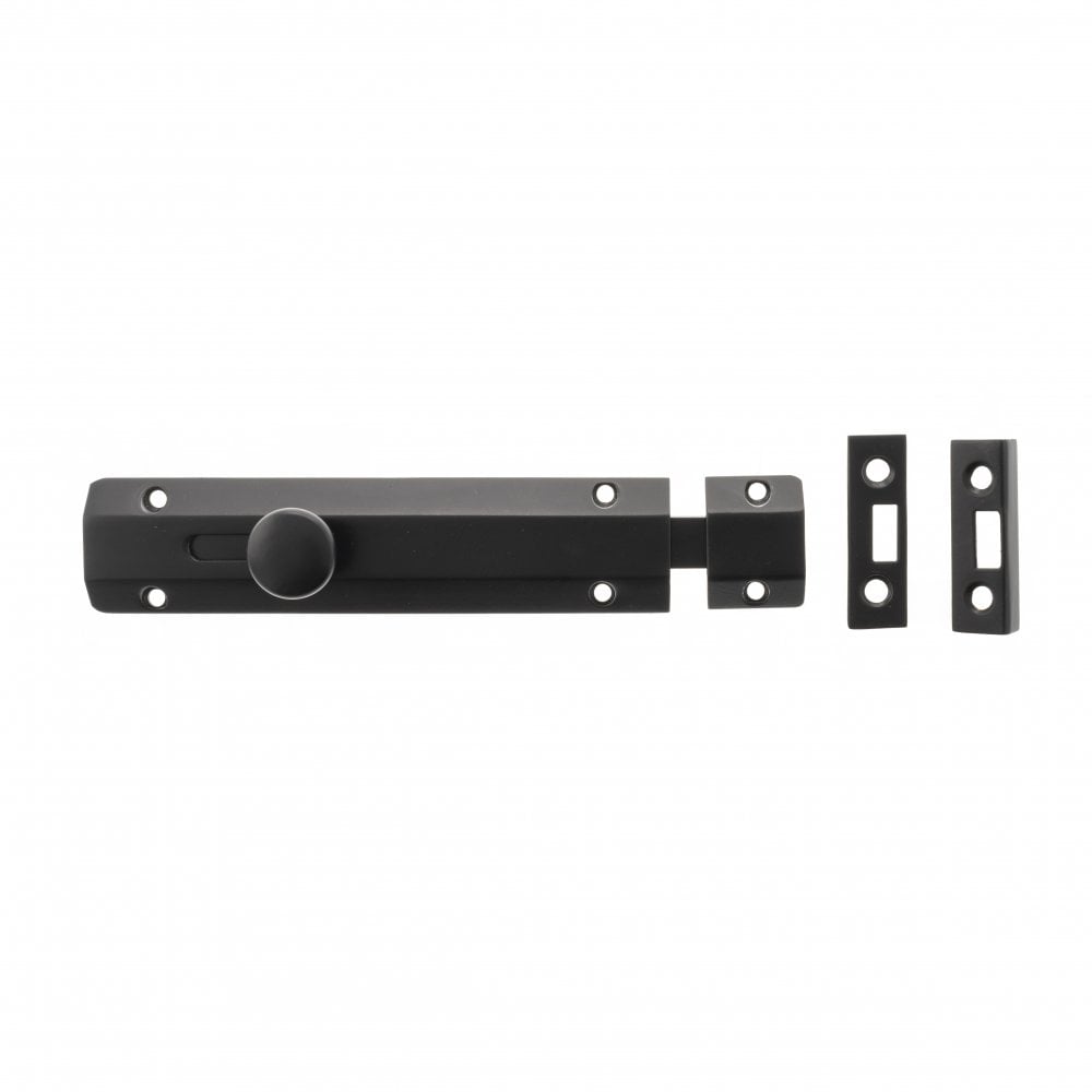 Atlantic UK Hardware Atlantic Solid Brass Surface Door Bolt 6" Matt Black ASB6MB