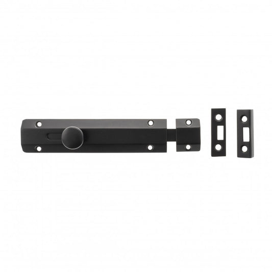 Atlantic UK Hardware Atlantic Solid Brass Surface Door Bolt 6" Matt Black ASB6MB