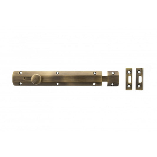 Atlantic UK Hardware Atlantic Solid Brass Surface Door Bolt 8" Antique Brass ASB8AB