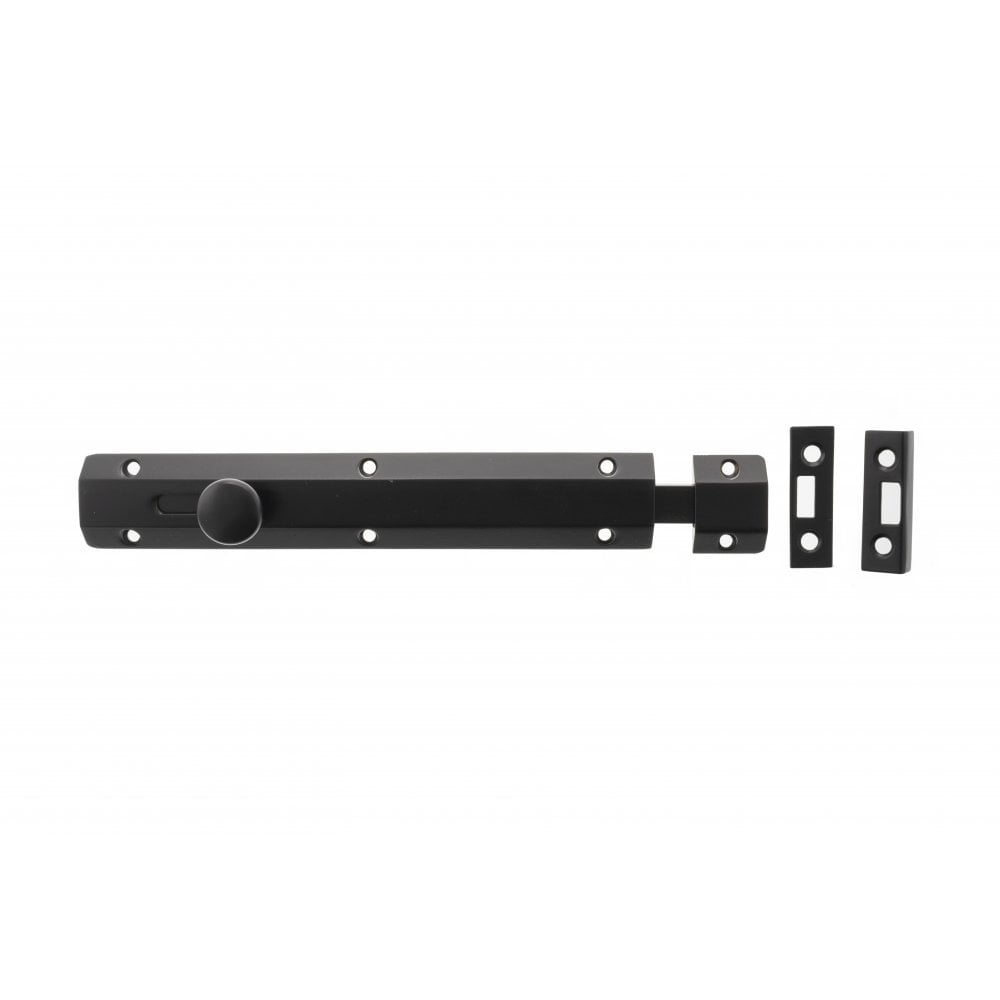 Atlantic UK Hardware Atlantic Solid Brass Surface Door Bolt 8" Matt Black ASB8MB