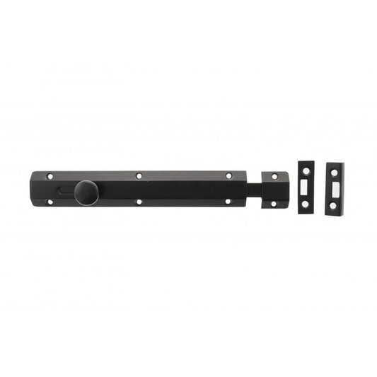 Atlantic UK Hardware Atlantic Solid Brass Surface Door Bolt 8" Matt Black ASB8MB