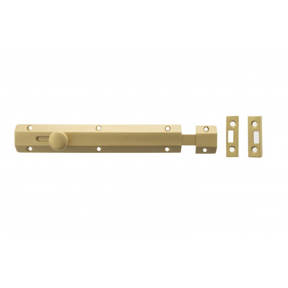 Atlantic UK Hardware Atlantic Solid Brass Surface Door Bolt 8" Satin Brass ASB8SB