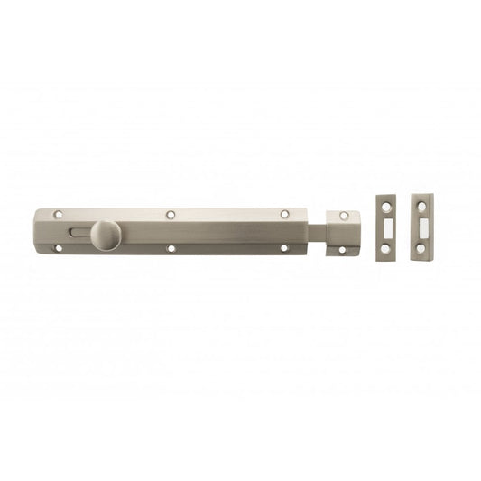 Atlantic UK Hardware Atlantic Solid Brass Surface Door Bolt 8" Satin Nickel ASB8SN