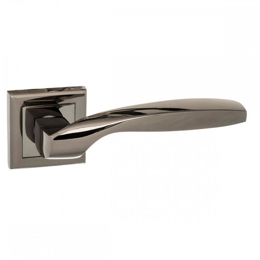 Atlantic UK Hardware Black Nickel Oklahoma Lever on Square Rose S25SBN