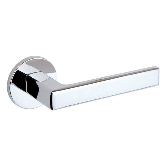 Atlantic UK Hardware Bright Polished Chrome Tupai Exclusivo 5S Line Portel Designer Lever on 5mm Slimline Round Rose XT3