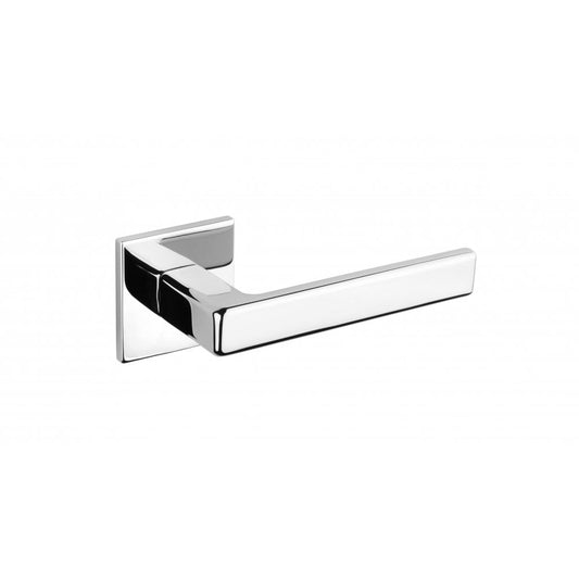 Atlantic UK Hardware Bright Polished Chrome Tupai Exclusivo 5S Line Portel Designer Lever on 5mm Slimline Square Rose XT