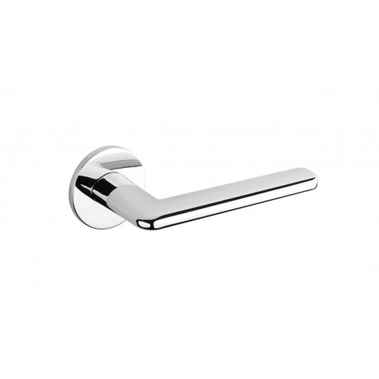 Atlantic UK Hardware Bright Polished Chrome Tupai Exclusivo 5S Line Tavira Designer Lever on 5mm Slimline Round Rose XT3
