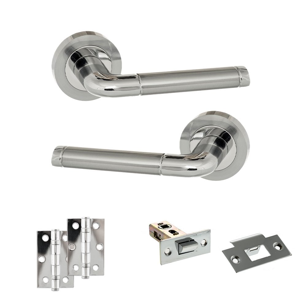 Atlantic UK Hardware Eco Ocean on Round Rose 2.5" Latch Set 3" Ungraded Hinges x2 ADPECO40SCPC7