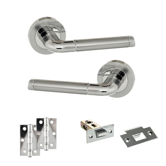 Atlantic UK Hardware Eco Ocean on Round Rose 2.5" Latch Set 3" Ungraded Hinges x2 ADPECO40SCPC7