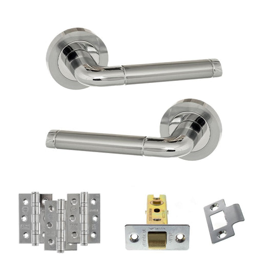 Atlantic UK Hardware Eco Ocean on Round Rose 3" Latch Set 3" Grade 7 Hinges x3 ADPECO40SCPC2