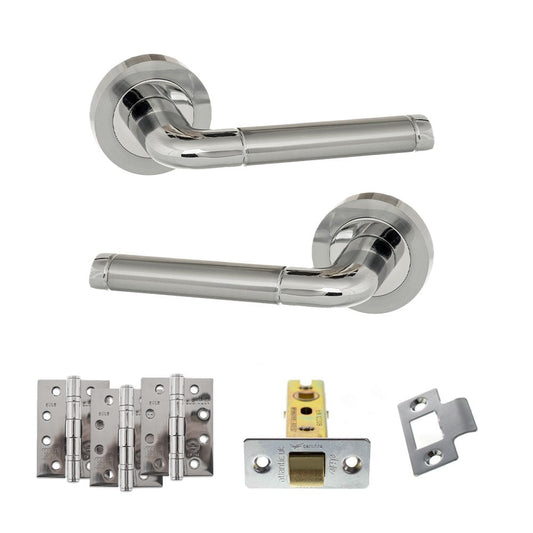 Atlantic UK Hardware Eco Ocean on Round Rose 3" Latch Set 4" Grade 13 Hinges x3 ADPECO40SCPC4