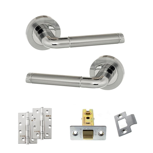 Atlantic UK Hardware Eco Ocean on Round Rose 3" Latch Set 4" Slim Knuckle Hinges x2 ADPECO40SCPC6