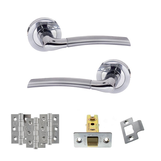 Atlantic UK Hardware Eco Swell on Round Rose 3" Latch Set 3" Grade 7 Hinges x3 ADPECO10SCPC2