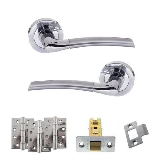 Atlantic UK Hardware Eco Swell on Round Rose 3" Latch Set 4" Grade 13 Hinges x3 ADPECO10SCPC4
