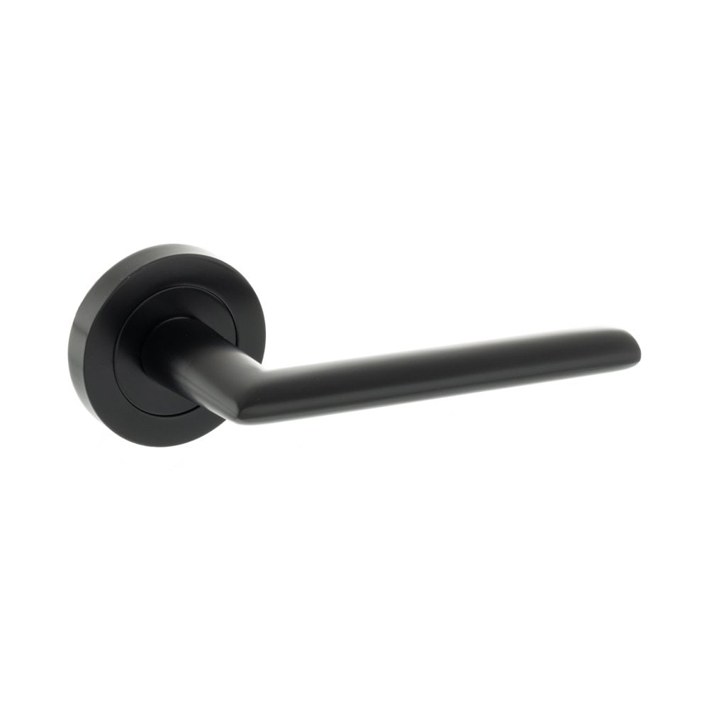 Atlantic UK Hardware Matt Black Alabama Lever on Round Rose S43RMB