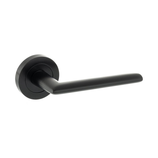Atlantic UK Hardware Matt Black Alabama Lever on Round Rose S43RMB
