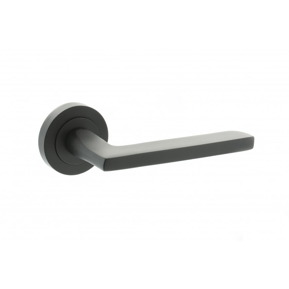 Atlantic UK Hardware Matt Black Alaska Lever on Round Rose S26RMB