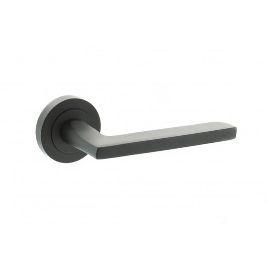 Atlantic UK Hardware Matt Black Alaska Lever on Round Rose S26RMB