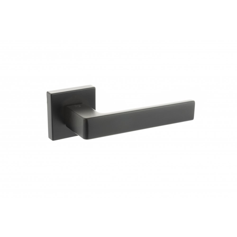 Atlantic UK Hardware Matt Black CleanTouch Anti-Bac Forme Asti Designer Lever on Minimal Square Rose CTFMS254MB