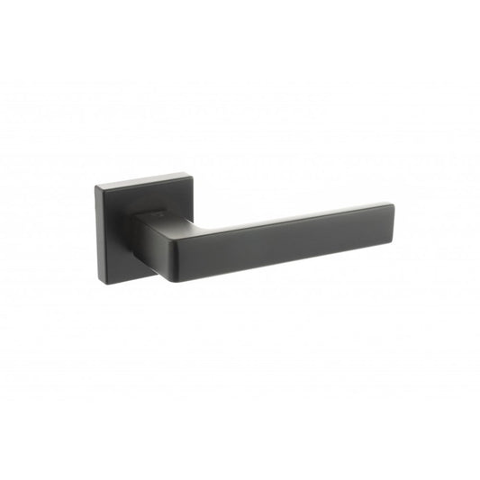 Atlantic UK Hardware Matt Black CleanTouch Anti-Bac Forme Asti Designer Lever on Minimal Square Rose CTFMS254MB