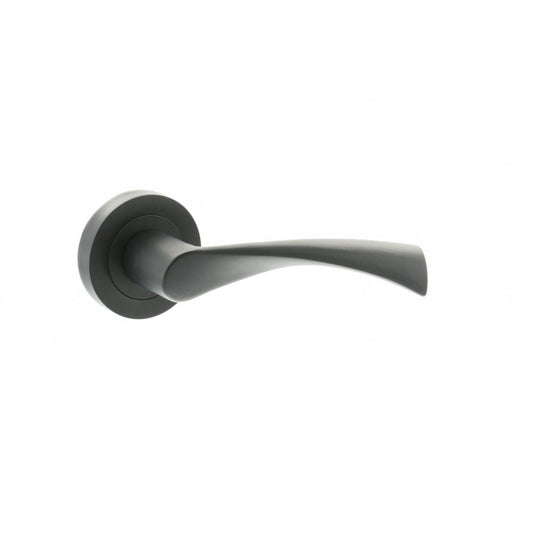 Atlantic UK Hardware Matt Black Colorado Lever on Round Rose S34RMB