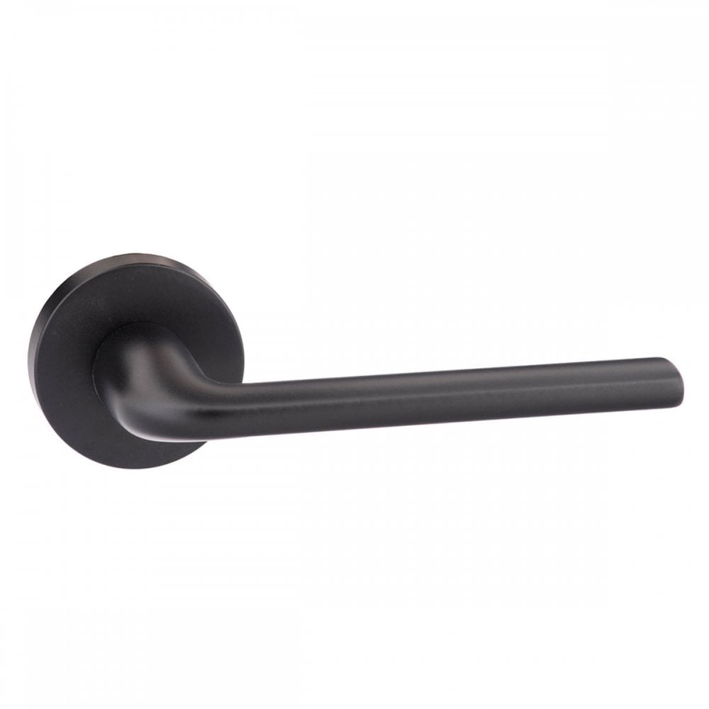 Atlantic UK Hardware Matt Black Forme Milly Designer Lever on Minimal Round Rose FMR133MB