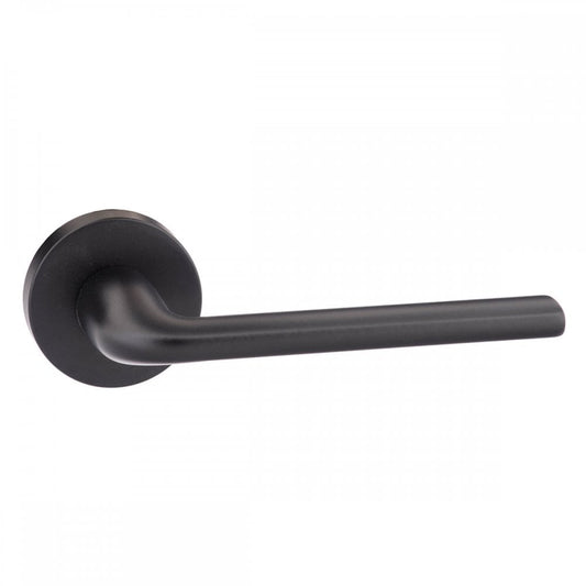Atlantic UK Hardware Matt Black Forme Milly Designer Lever on Minimal Round Rose FMR133MB
