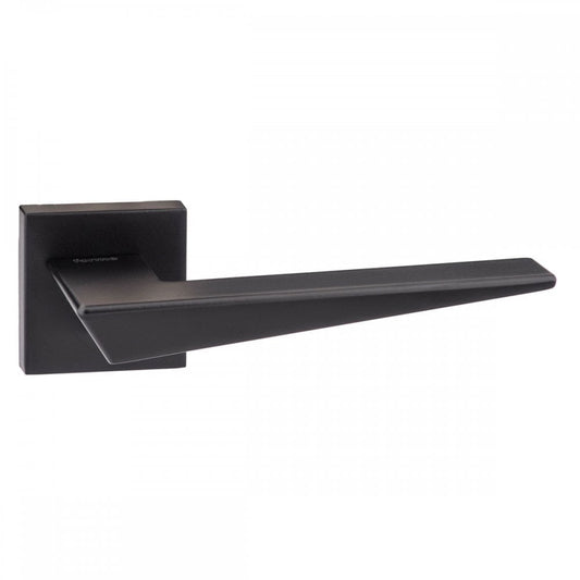 Atlantic UK Hardware Matt Black Forme Naxos Designer Lever on Minimal Square Rose FMS215MB