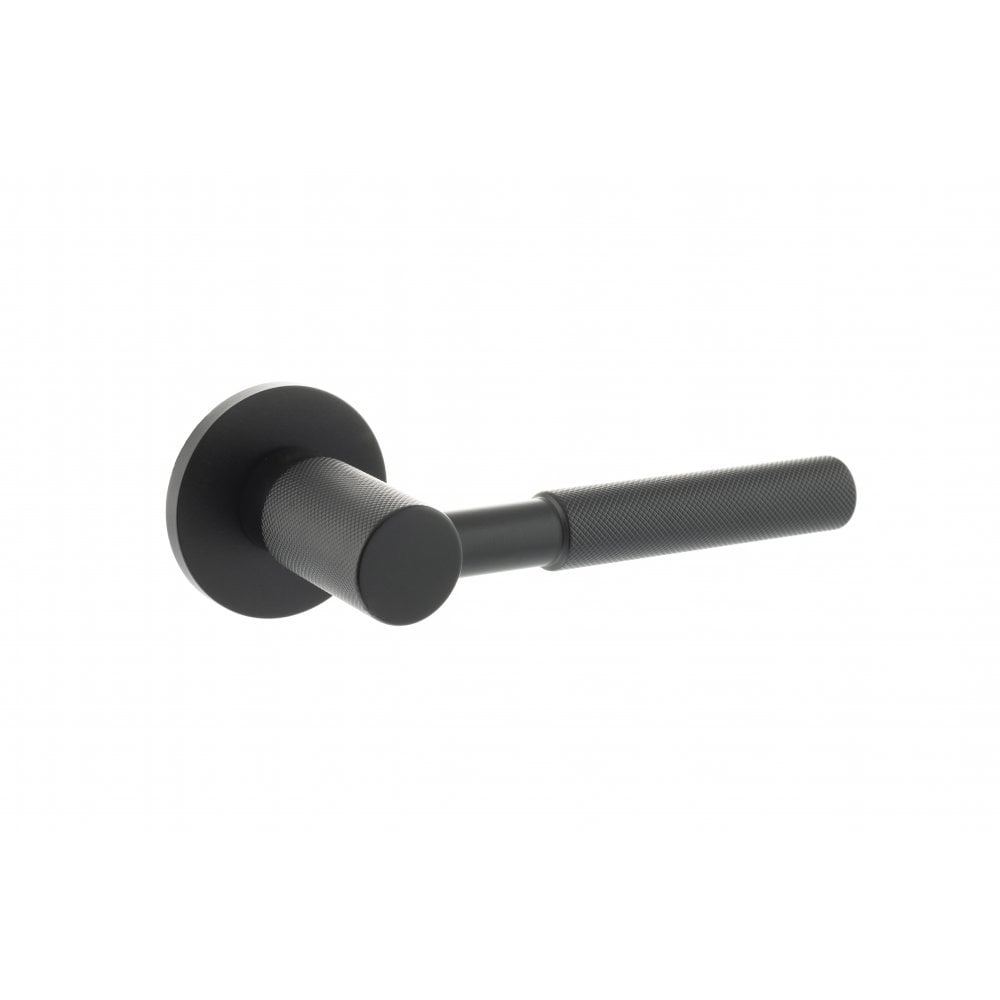 Atlantic UK Hardware Matt Black Mason Designer Lever on 5mm Slimline Round Rose MHSR500MB