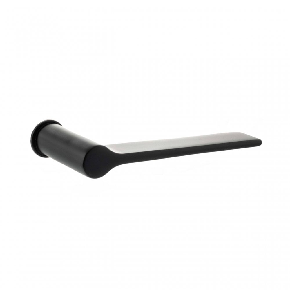 Atlantic UK Hardware Matt Black Millhouse Brass Brindley Lever Door Handle on Concealed Round Rose MHCR300MB