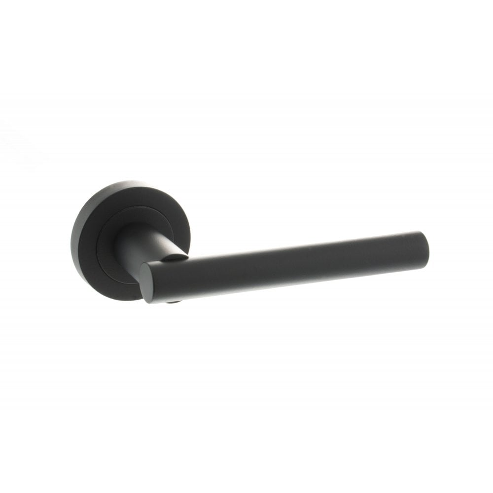 Atlantic UK Hardware Matt Black Nebraska Lever on Round Rose S28RMB