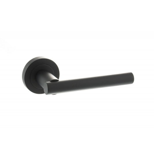 Atlantic UK Hardware Matt Black Nebraska Lever on Round Rose S28RMB