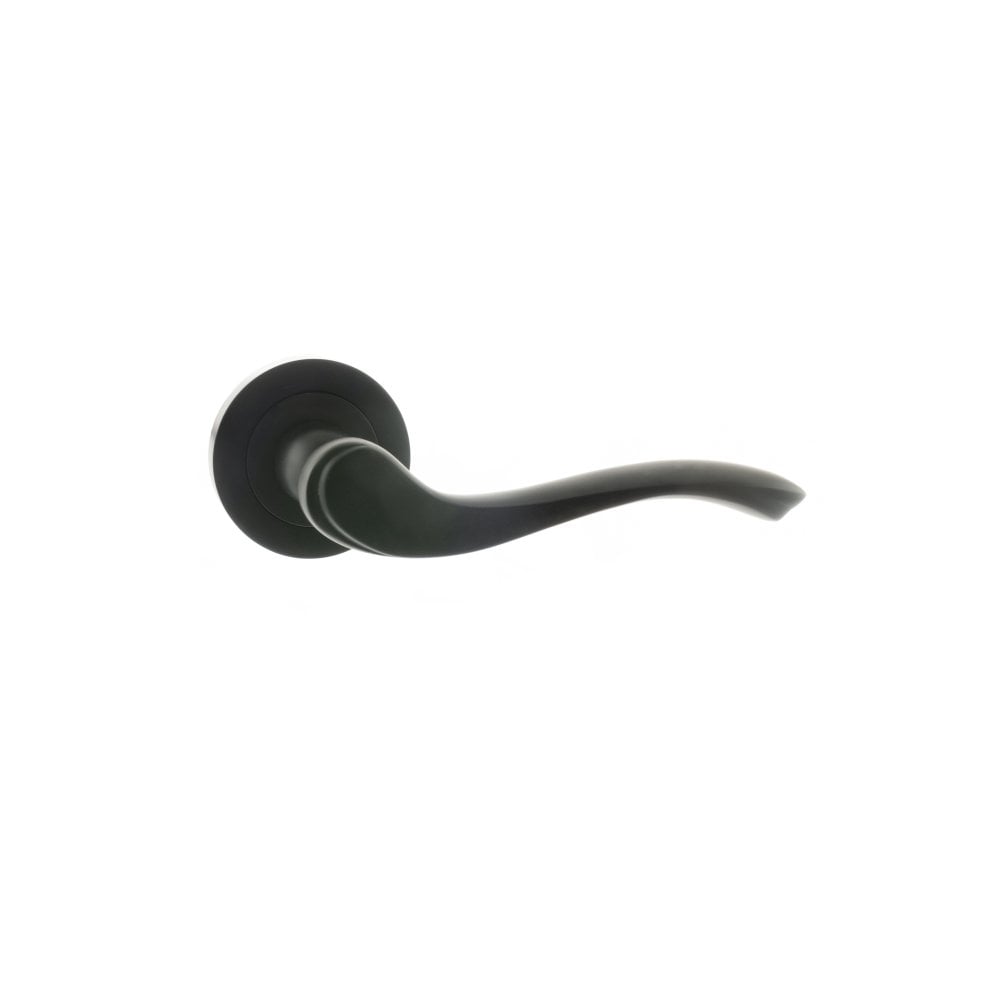 Atlantic UK Hardware Matt Black Old English Warwick Lever on Round Rose OE178MB