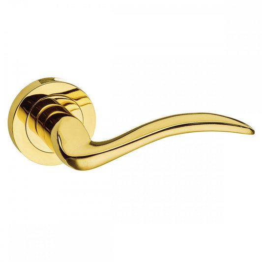 Atlantic UK Hardware Polished Brass Mediterranean Valencia Lever on Round Rose M85BP