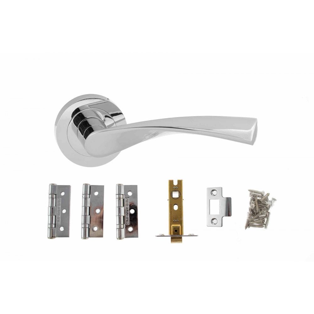 Atlantic UK Hardware Polished Chrome Atlantic Aqua Dorpac (2.5″ Latch + 3″x2″ Hinges x3) ADPBECO20PC25