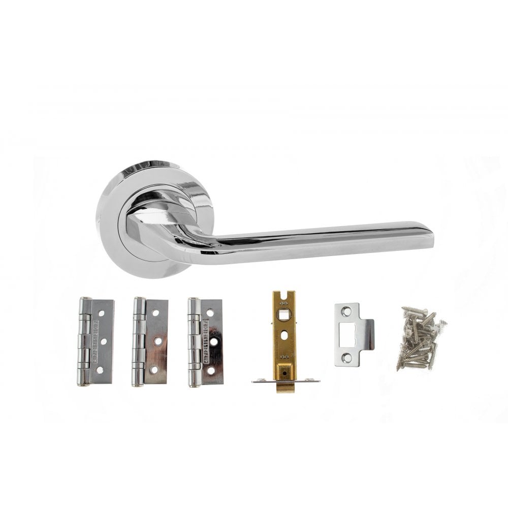 Atlantic UK Hardware Polished Chrome Atlantic Surf Dorpac (3″ Latch + 3″x2″ Hinges x3) ADPECO60PC3