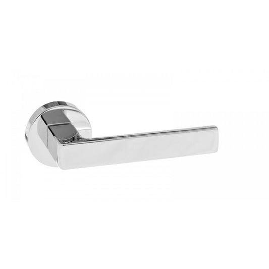 Atlantic UK Hardware Polished Chrome Forme Asti Designer Lever on Minimal Round Rose FMR254PC
