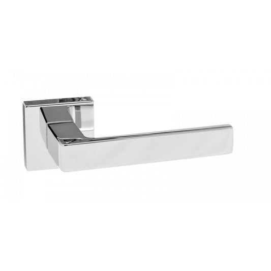 Atlantic UK Hardware Polished Chrome Forme Asti Designer Lever on Minimal Square Rose FMS254PC
