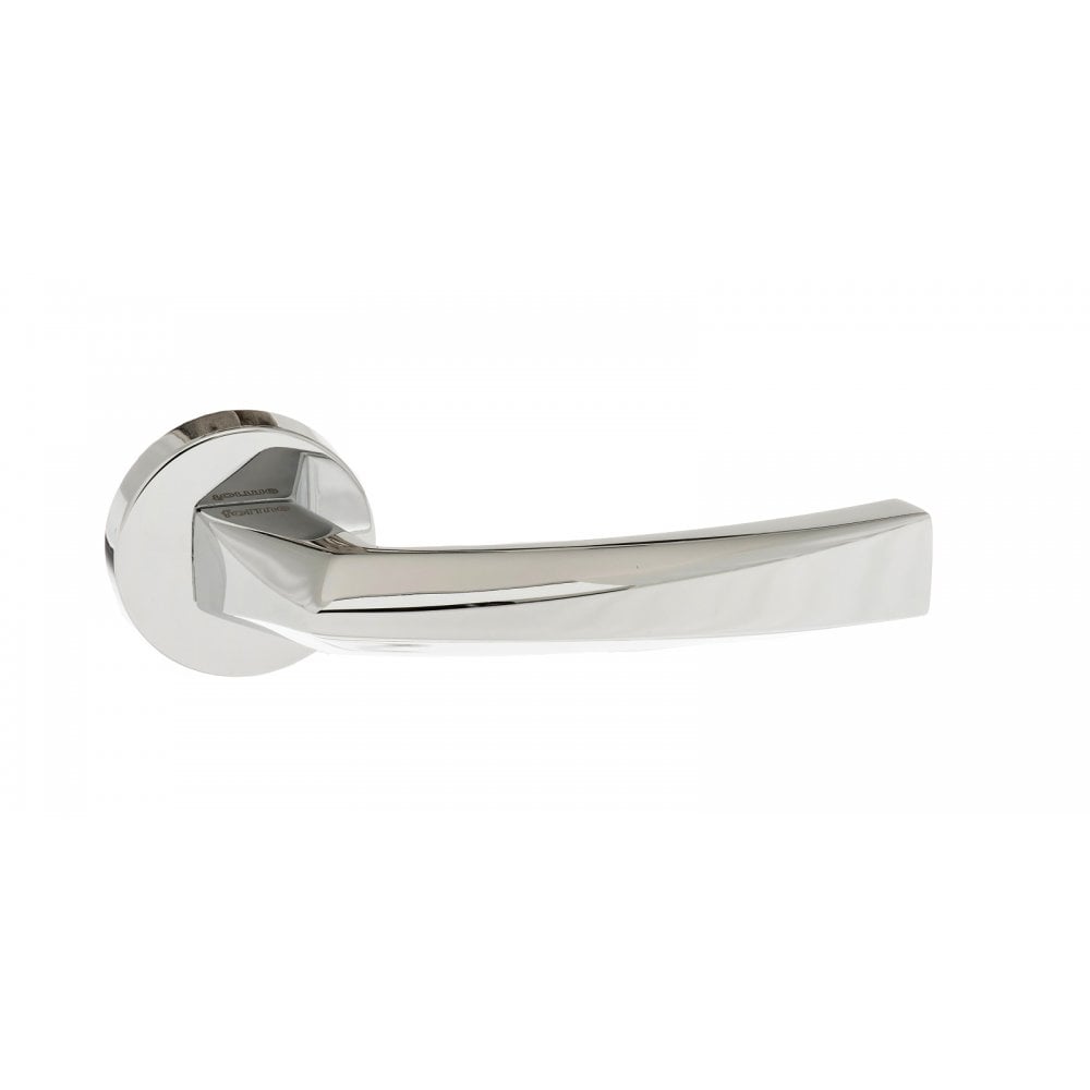 Atlantic UK Hardware Polished Chrome Forme Crystal Designer Lever On Minimal Round Rose FMR268PC