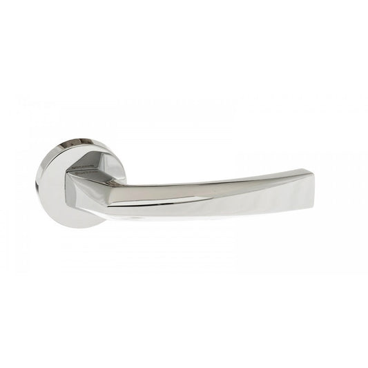 Atlantic UK Hardware Polished Chrome Forme Crystal Designer Lever On Minimal Round Rose FMR268PC