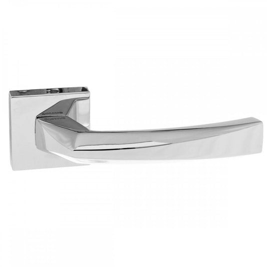 Atlantic UK Hardware Polished Chrome Forme Crystal Designer Lever on Minimal Square Rose FMS268PC