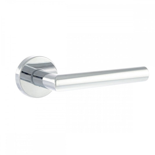 Atlantic UK Hardware Polished Chrome Forme Elle Designer Lever on Minimal Round Rose FMR236PC