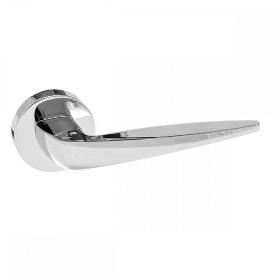 Atlantic UK Hardware Polished Chrome Forme Foglia Designer Lever on Minimal Round Rose FMR272PC