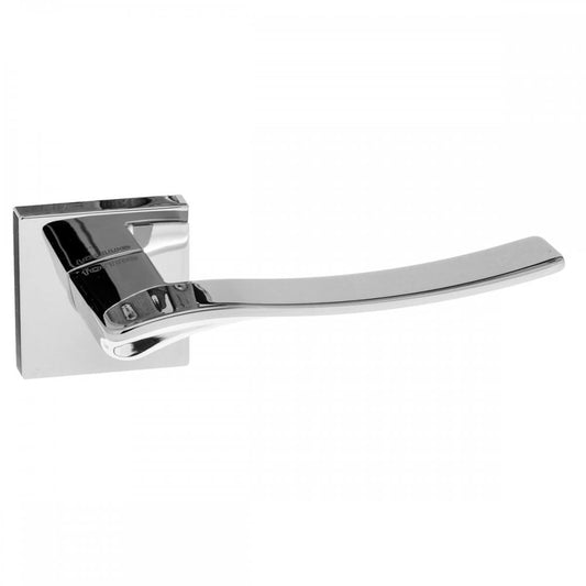 Atlantic UK Hardware Polished Chrome Forme Olimpia Designer Lever on Minimal Square Rose FMS280PC