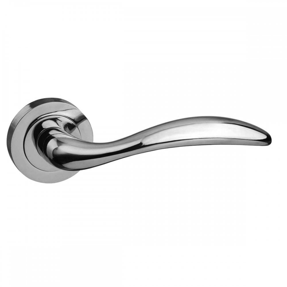 Atlantic UK Hardware Polished Chrome Mediterranean Ancon Lever on Round Rose M77CP