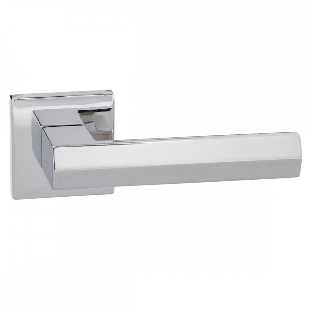 Atlantic UK Hardware Polished Chrome Pari Davoli Designer Lever on Flush Square Rose SP216PC