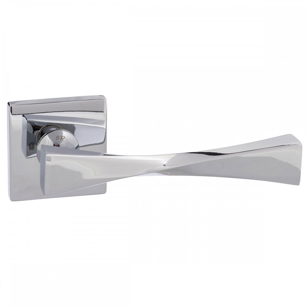 Atlantic UK Hardware Polished Chrome Pari Guido Designer Lever on Flush Square Rose SP190CP