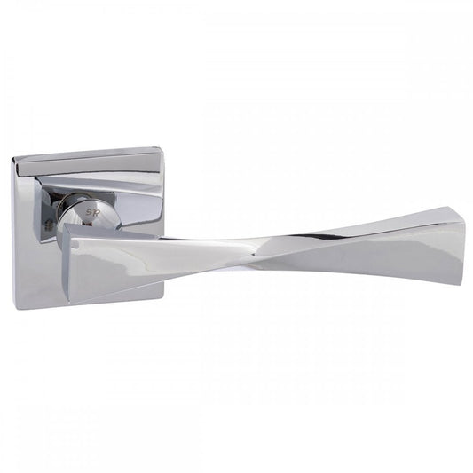 Atlantic UK Hardware Polished Chrome Pari Guido Designer Lever on Flush Square Rose SP190CP