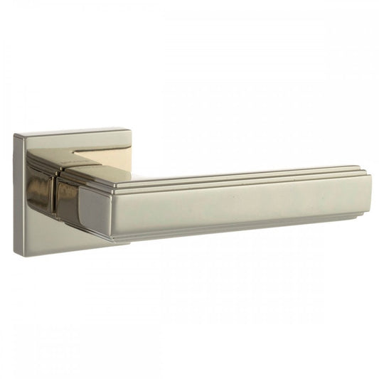 Atlantic UK Hardware Polished Nickel Forme Alila Designer Lever on Minimal Square Rose FMS293PN